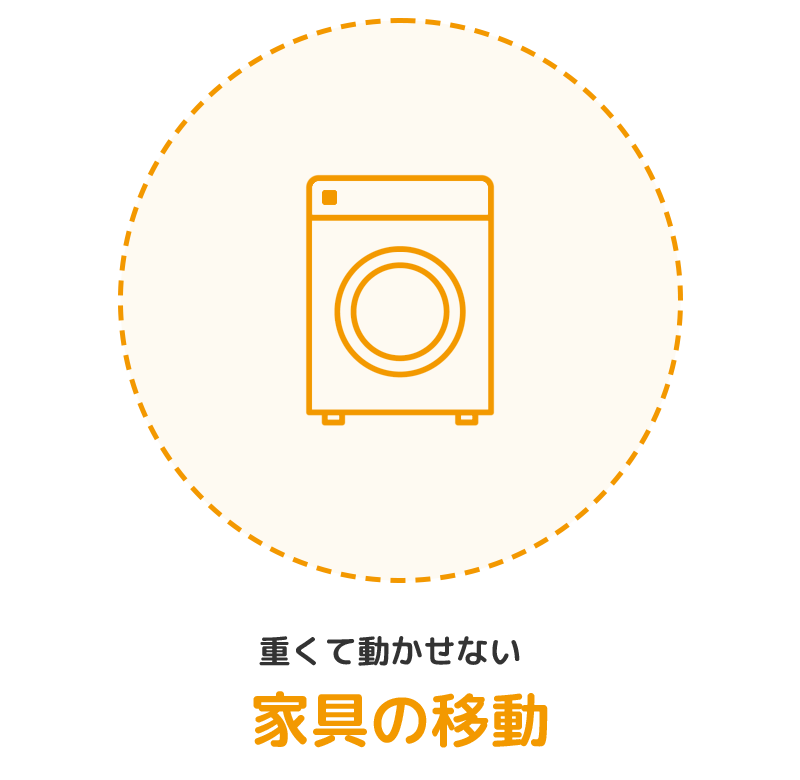 重くて動かせない　家具の移動